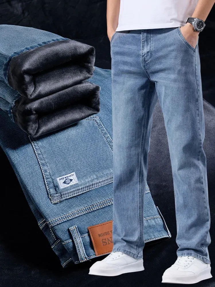 Jean ample à jambe droite pour hommes, pantalon décontracté élastique rétro délavé, adapté à toutes les saisons, pantalon polyvalent — image 6