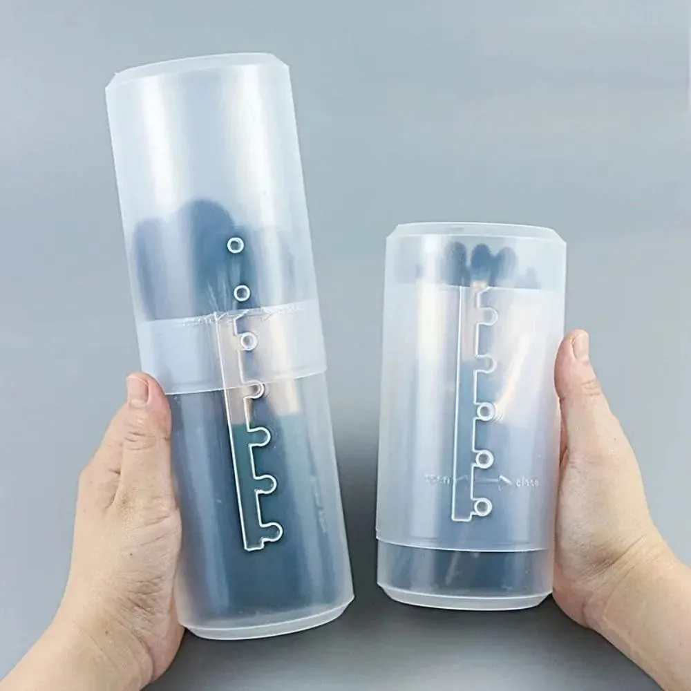 New Transparent Adjustable Height PVC Makeup Brush Holder Display Storage Cup Organizer With Lid Dustproof Toiletry Package Box — image 2