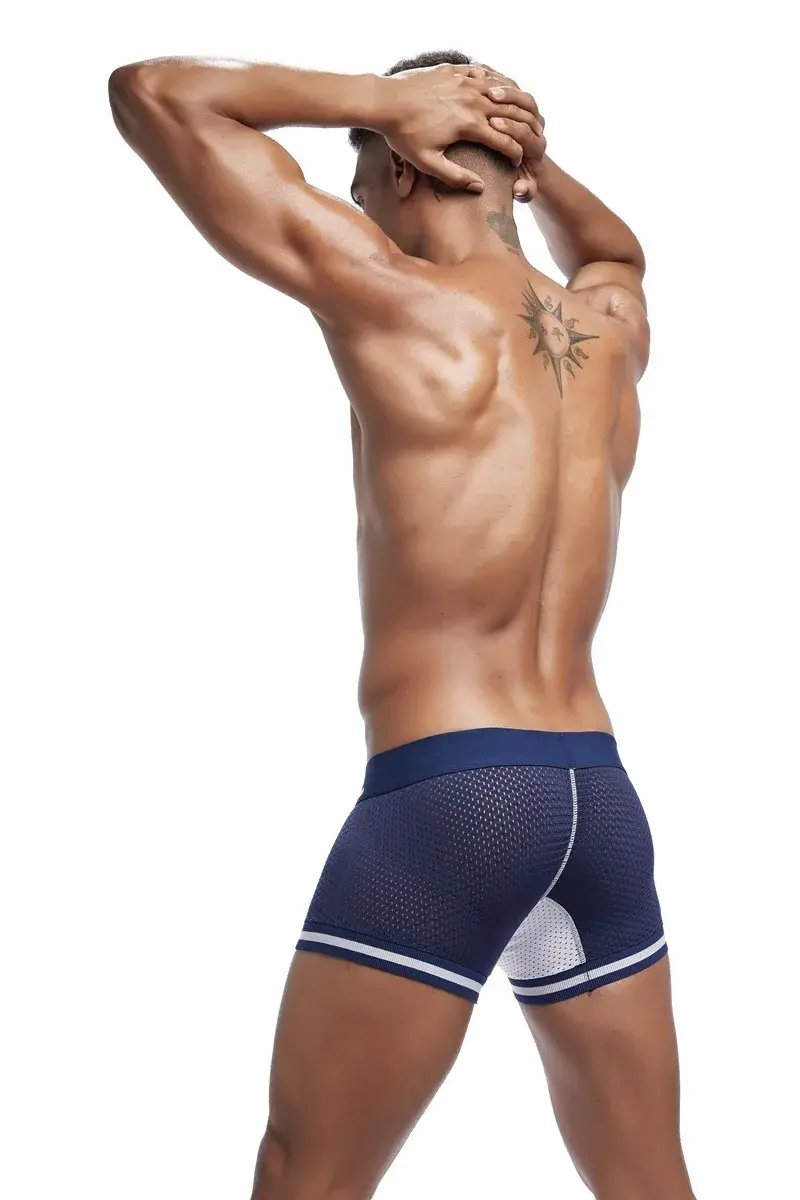 Jockmail الرجال الملاكم شبكة الملابس الداخلية تنفس مريحة لينة مريحة السراويل الرياضية الكبار رجل سراويل الملابس الداخلية — image 18