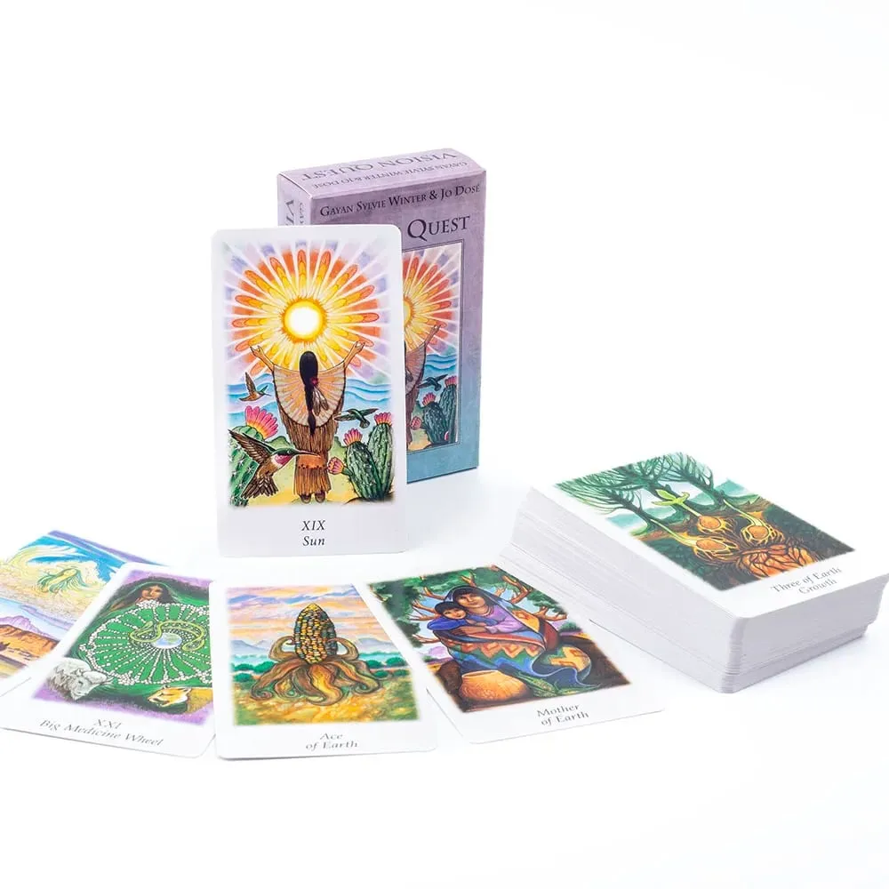 ขายร้อน Vision Quest Tarot 78 ดาดฟ้า 10.3*6 ซม.Fate Divination ไพ่ทาโรต์ FortuneTelling การ์ดเกม Party Board เกม — image 1