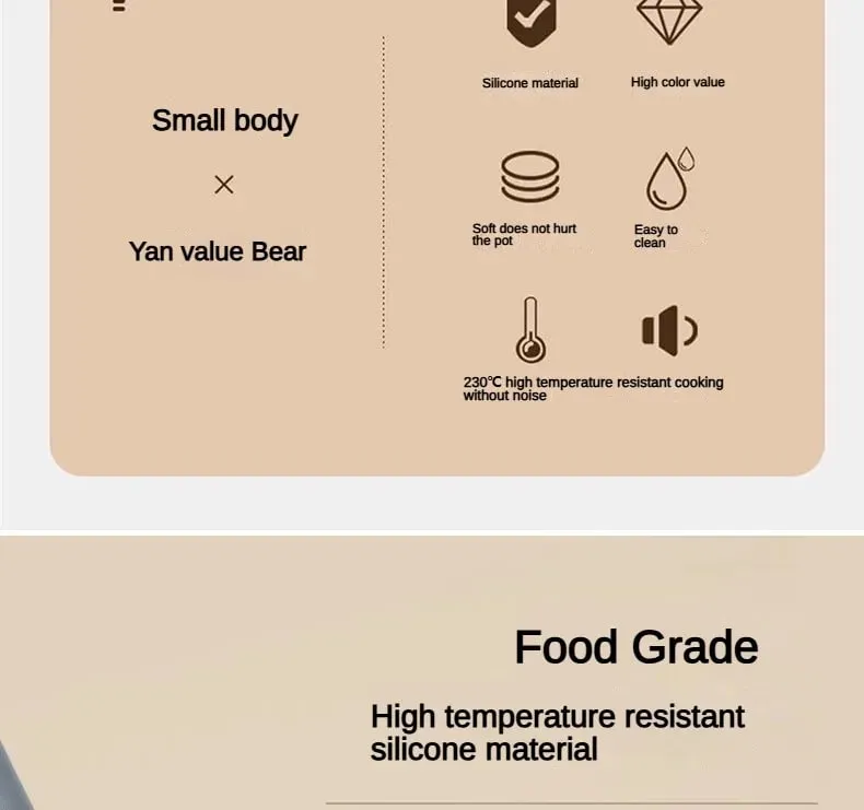 Juego de 1/2/3/4 espátula de silicona gris y blanca, juego de cuchara para sopa, sartén antiadherente, herramientas de cocina, kit de cocina