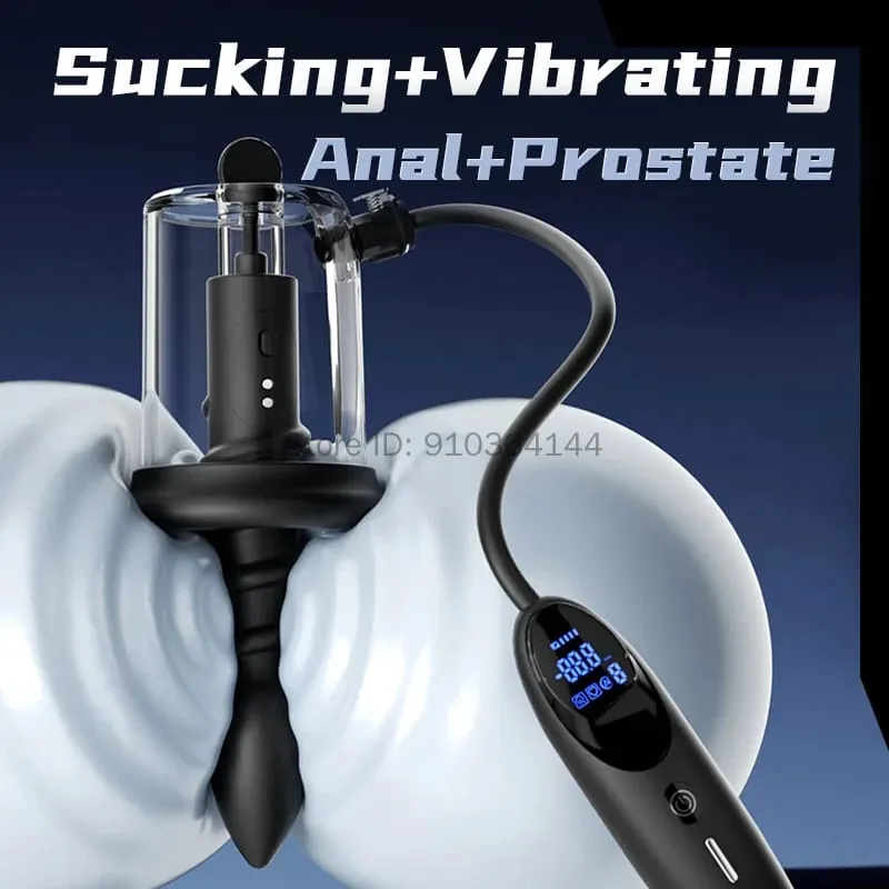 Vibrazione elettrica Succhiare Ano Bocciolo di rosa Pompa Vibrante Butt Plug Ventosa Ventosa Massaggiatore della prostata Giocattoli del sesso anale maschile per gli uomini Strumento — image 5