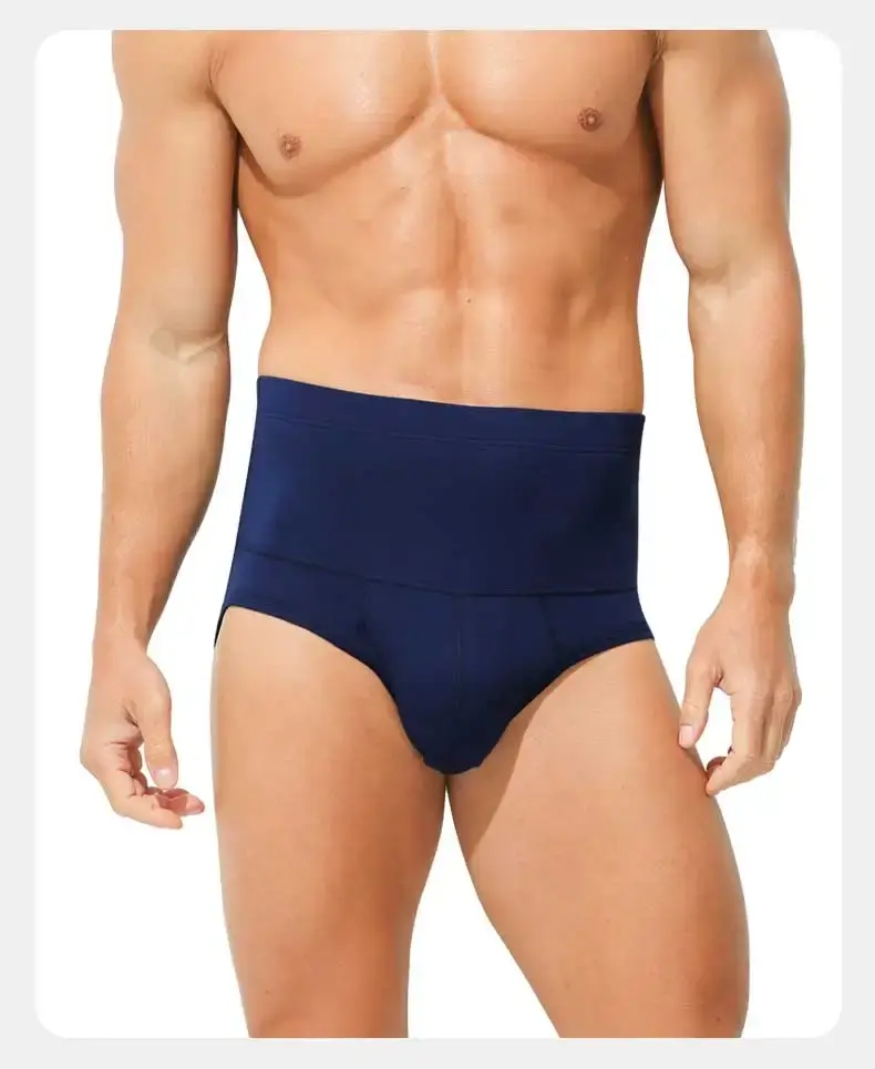 Caleçon en coton pour hommes, taille haute, amincissant, protège la taille, chaleur améliorée, caleçon court pour vêtements de sport en surpoids — image 12