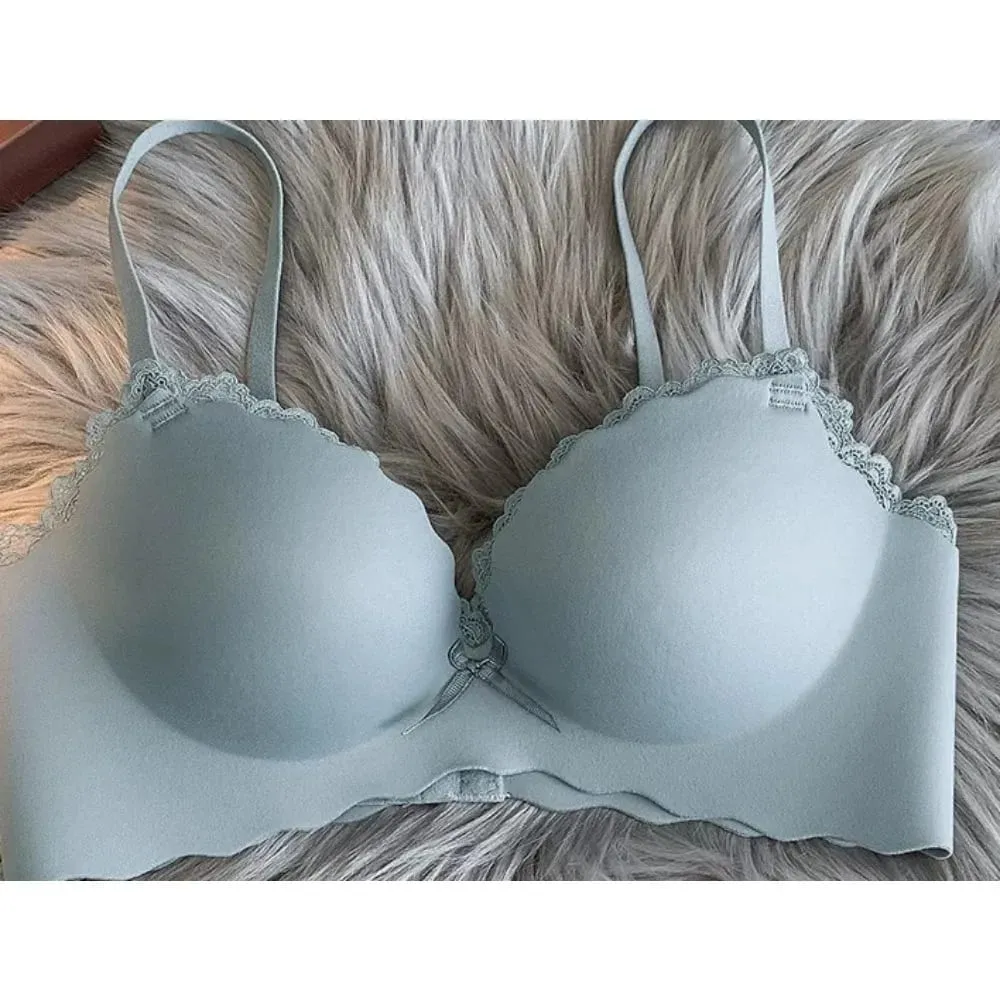 セクシーDrahtloses, nahtloses BH-Set für Damen, einteiliger Push-Up-Büstenhalter, kleine Brust, seitliche Unterstützung, Anti-Sag, weiche Damenunterwäsche — image 4