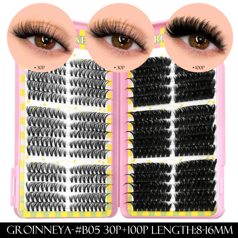 Cluster di ciglia 540 pz 60D + 100D Estensioni delle ciglia 2 stili Misti Lash Book Fluffy Cat Eye Ciglia Ciglia finte Trucco — image 11
