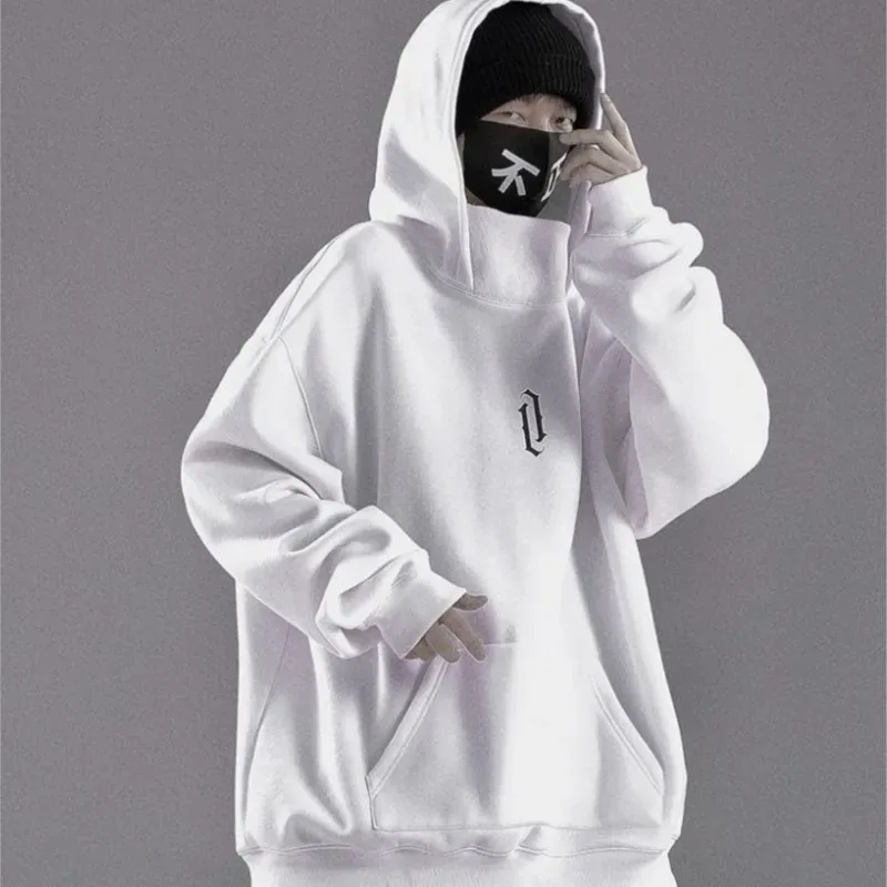 Embroidery Turtleneck Sweatshirt Oversized Y2K Men Women Hoody Japanese Ninja Hoodies Autumn Hip Hop Fleece Pocket Streetwear — image 7