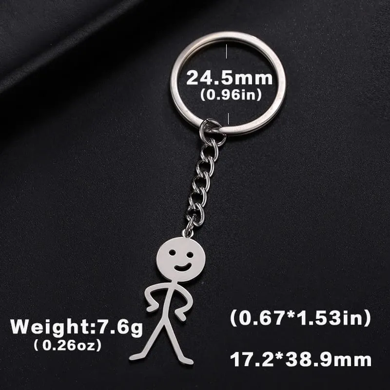 Teamer ตลกนิ้วกลาง Stickman พวงกุญแจ 2026 แนวโน้มน่ารักกระเป๋าจี้รถคู่ใหม่ Trinket ของขวัญพวงกุญแจ — image 9