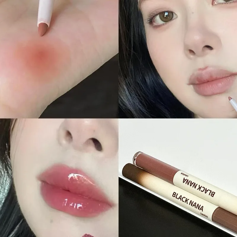 Lucidalabbra a doppia testa Matita labbra Contorno labbra Trucco Matita labbra nuda opaca Lava Cioccolato Marrone Specchio Lucidante per labbra Tinta labbra — image 8