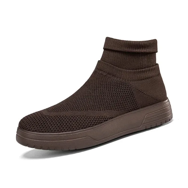 Chaussettes chaussures pour hommes printemps 2026 nouveau Couple chaussettes respirant maille haut chaussures décontractées pour hommes un pied semelle épaisse baskets hommes — image 15