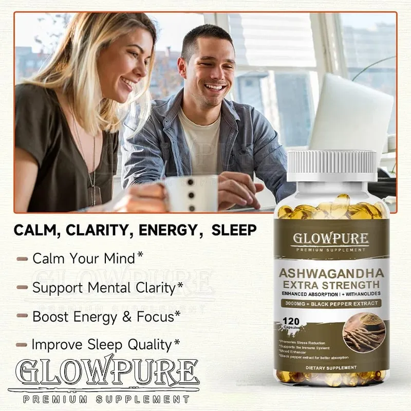 Ashwagandha-Wurzelextrakt-Kapseln für Stress, Stimmung, Schlaf, Energie und Konzentration. Premium-Formel-Ergänzung — image 5