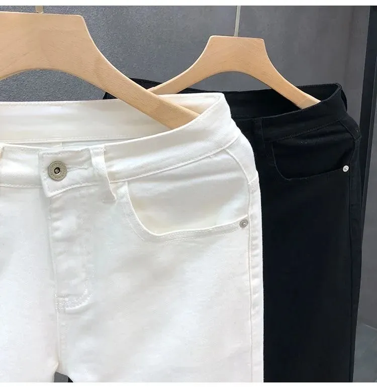 Jeans décontractés élastiques pour hommes, nouvelle mode classique, couleur unie, confortable, haute qualité, pantalon pour petits pieds 36, printemps et automne 2023 — image 8