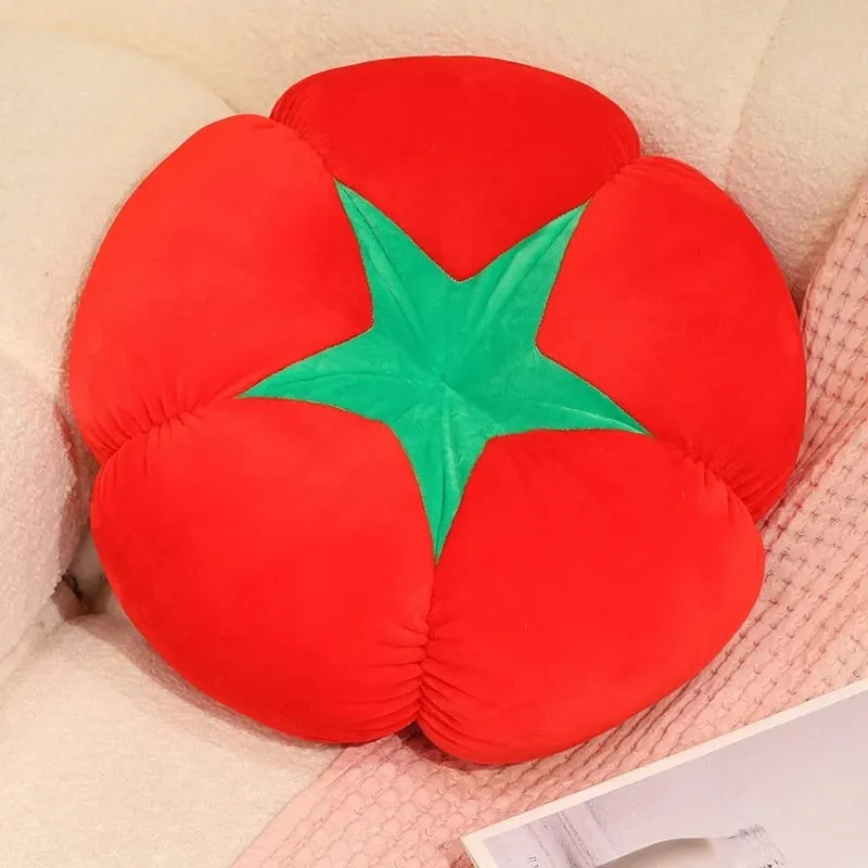 Kawaii simulace Veggie Ovocný plyšový polštář Tomel Houba Shiitake Rajče Měkký dekor Polštář do ložnice Dárek na pohovku