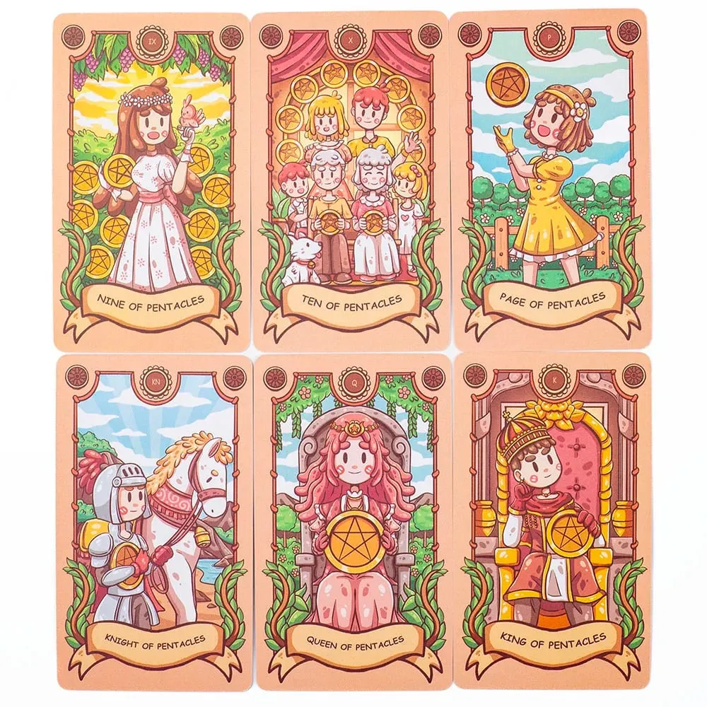 Joyful Journey Tarot Deck-78 การ์ดเกมภาพประกอบน่ารักโอบกอดความสว่างความรักและความอบอุ่น 10.3*6 ซม. — image 6