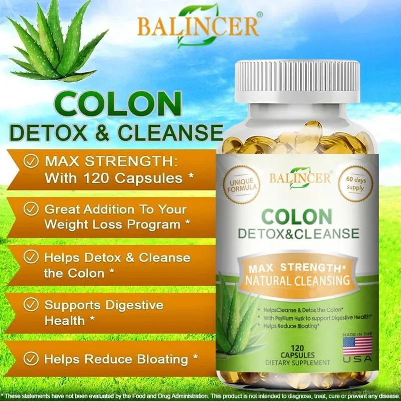 Balincer Colon Cleansing Supplement - Full Body Colon Digestive Regulation and Gut Health for Men and Women 120 Capsules