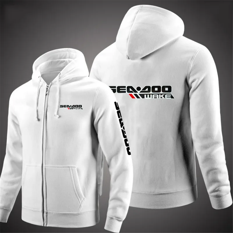 Sea Doo Seadoo Moto 2023 hommes nouveau manches longues coton couleur unie fermeture éclair sweats à capuche pour couple personnalisé sweat à la mode hauts — image 5
