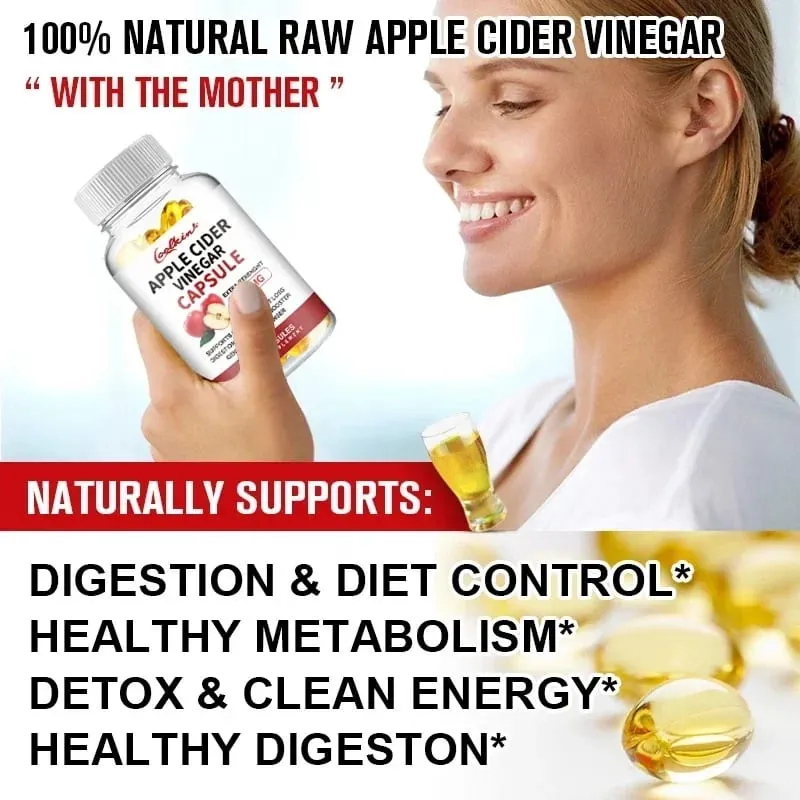 Kapsul Cuka Cider Epal - Membakar Lemak Selera Makan Menekan Pengurusan Berat Badan Suplemen Detoks — image 4