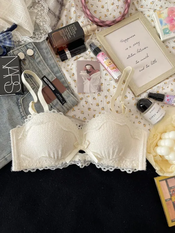 Ensemble de Lingerie en dentelle, soutien-gorge rembourré Non filaire, demi-tasse, petit buste, sous-vêtements Sexy Anti-affaissement pour femmes, toutes saisons, bonnet S-XLAB, nouvelle collection