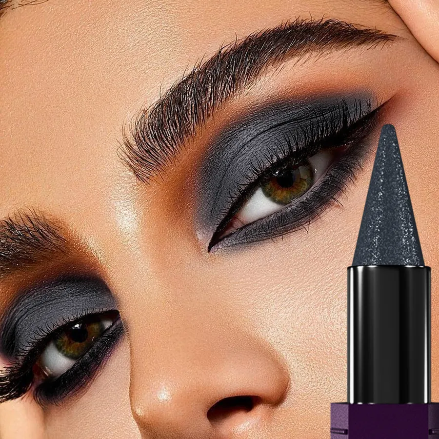1PC batang pembayang mata logam hitam berkilauan pembayang mata bergemerlapan kalis air Solek Korea untuk kecantikan gincu kosmetik mata atau bibir — image 2