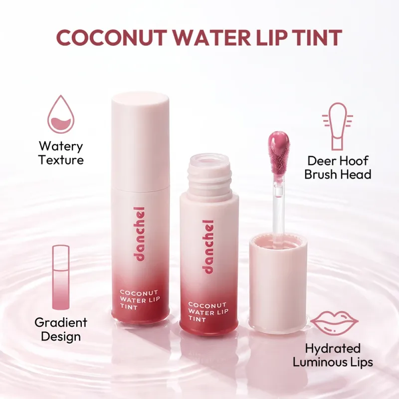 น้ำมะพร้าว Lip Tint Long-Lasting Hydration Flawless สีเคลือบเงาไม่เหนียวเหนอะหนะกันน้ำ Smudge-Resistant Lip Tint — image 3