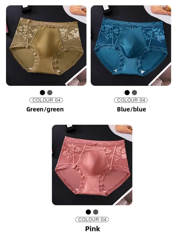 Confezione da 2 slip da uomo in pizzo di raso a vita media, custodia 3D, fiocco in strass, bordo smerlato elastico alto, liscio — image 8