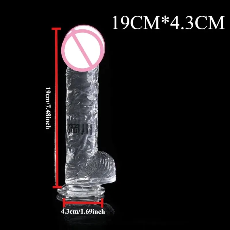 Trasparente morbido gelatina dildo realistico falso pene ventosa butt plug giocattoli del sesso per donna uomo giocattoli del sesso anale della vagina — image 11