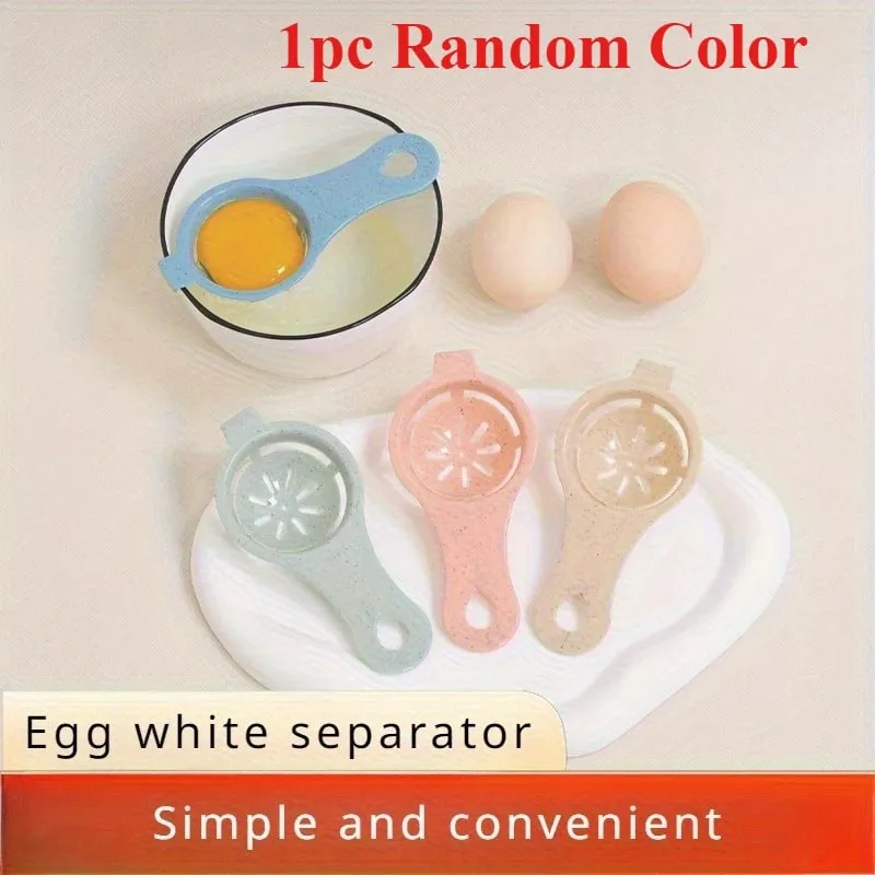1pc Pemisah Telur Jerami Gandum Mampan - Penapis Kuning & Putih Mudah Untuk Membakar Alat Dapur