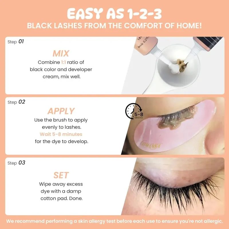 Lomansa ใหม่ Lash สี Kit Eyelash Eyebrow Dye Tint Kit Brow Enhancer มาสคาร่า Lift Tinting Tattoo Eyes แต่งหน้าเครื่องมือ — image 4
