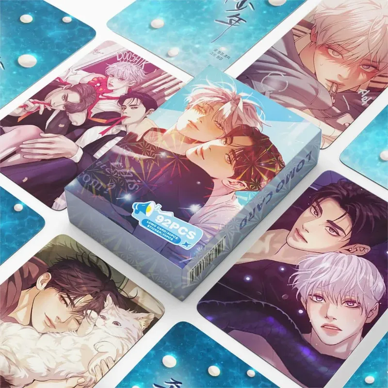 Cartes Lomo Webtoon coréennes et Mini autocollants, Collection de cartes photo de personnages d'anime, cadeau parfait pour les Fans, 92 pièces