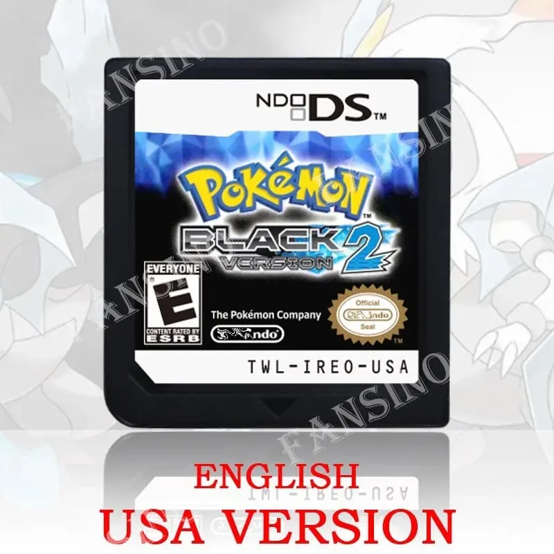 (USA EUR AUS) pokemon สีดำสีขาว 1/2 รุ่นคุณภาพสูงแท้ 1:1 แบบจำลอง DS เกมสำหรับ DS 2DS 3DS คอนโซล — image 10