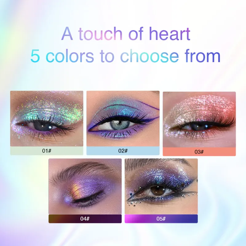 Sombra líquida camaleão polarizada, brilho brilhante, longa duração, à prova d'água, multiuso, destaque para os olhos, blush, maquiagem — image 5