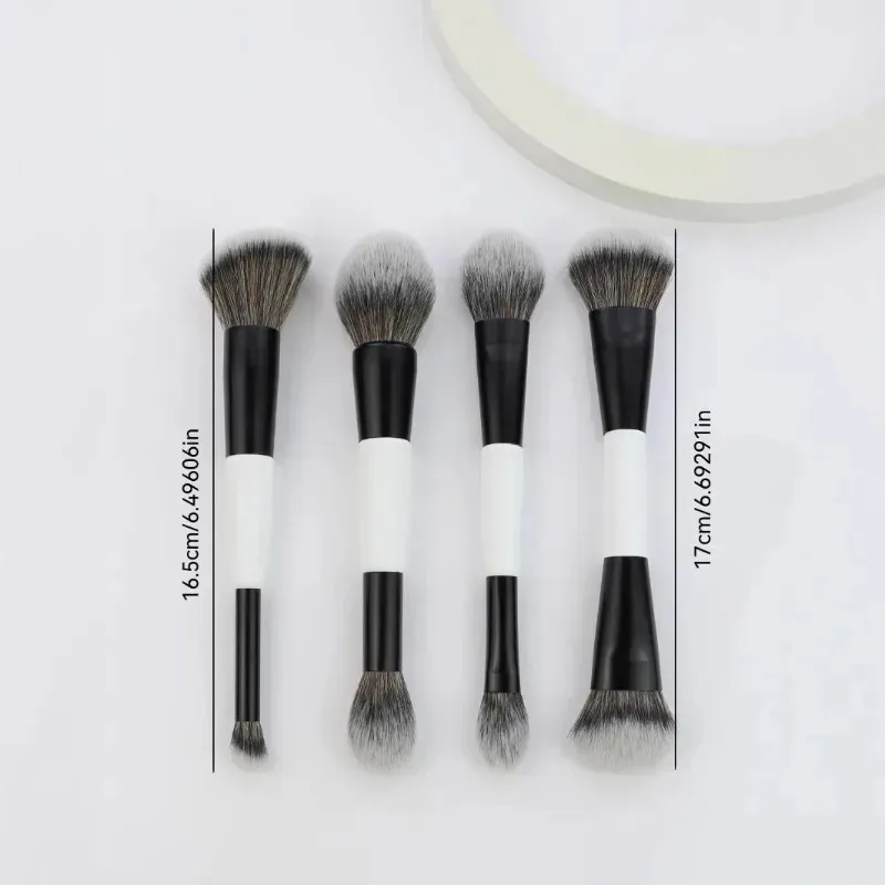 Pennelli per trucco a doppia testa 2 in 1 Contorno correttore per fondotinta ad angolo piatto per miscelare strumenti cosmetici per crema liquida in polvere sfusa