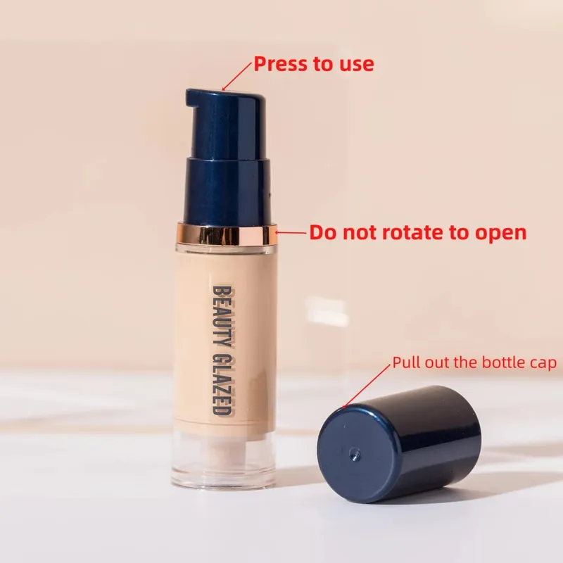 3 stk Ansigtsmakeup Sæt Flydende Foundation+Primer+ Liquid Contour Naturlig Vægtløs Langtidsholdbar Smudgeproof Bronzer