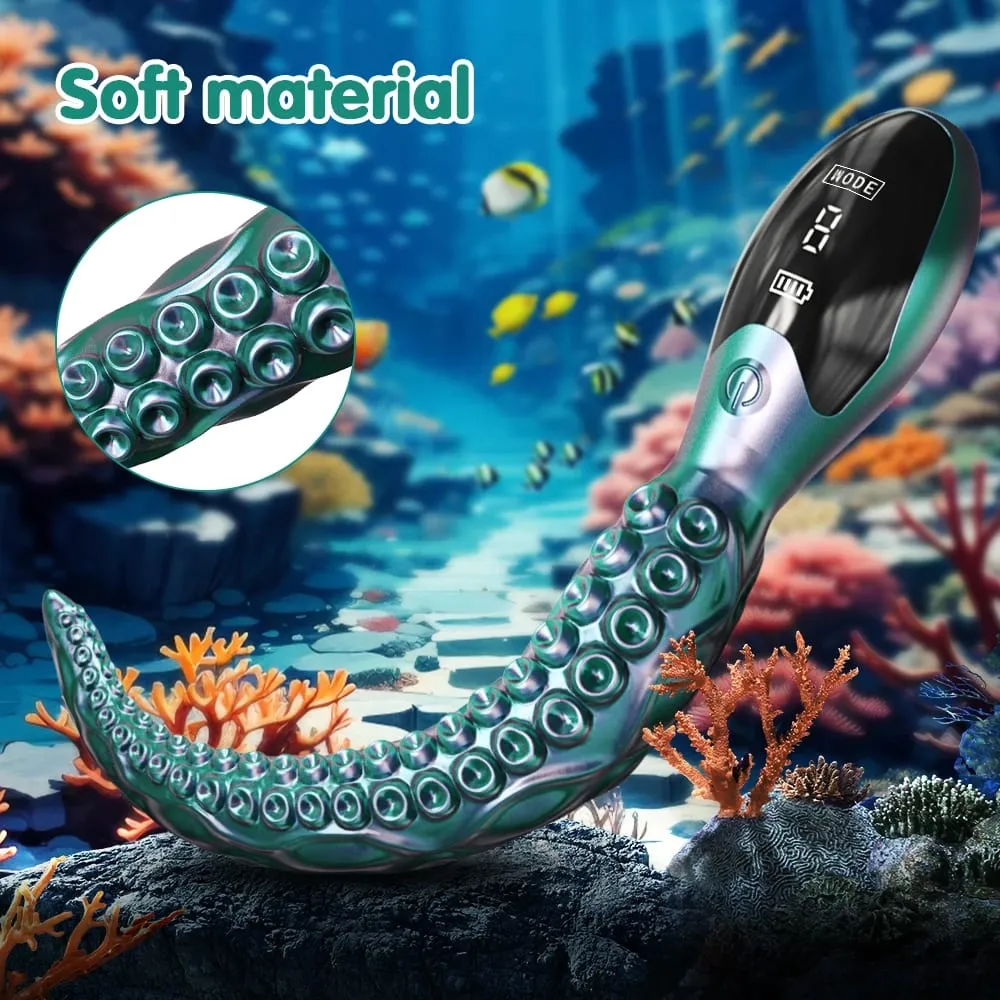 Vibrando realista g-ponto vibradores-display led polvo tentáculo clitoriano vibrador 10.7 "silicone vibrador brinquedos sexuais adultos para mulher — image 4