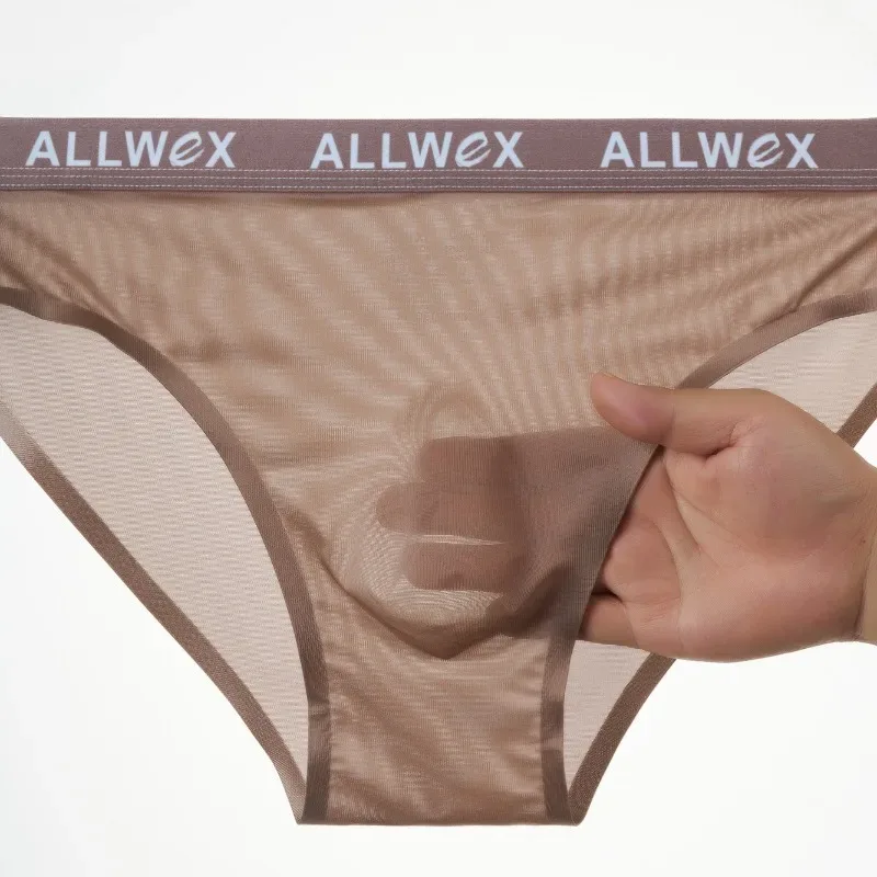 Nahtlose Slips aus Eisseide für Männer, sexy, glatte Unterwäsche, 3D-Beutel-Unterhose, bequeme Dessous-Höschen, männliche Low-Rise-Slips — image 7