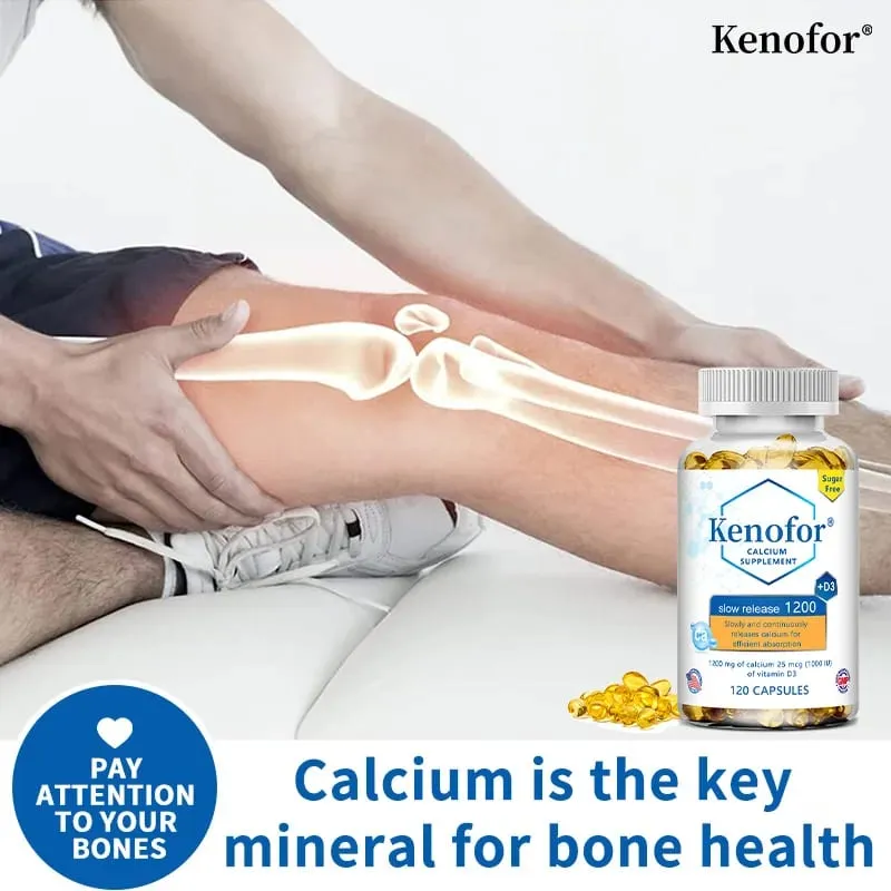 Supplément de calcium à libération prolongée de 1 200 mg avec vitamine D3 pour soutenir la santé des os musculaires et du système digestif — image 2