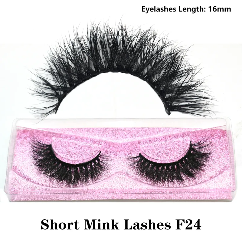 Mink จริงปุยสั้น Eye Lashes Extension Wispy นุ่มธรรมชาติขนตาปลอมสั้นสวมใส่ทุกวัน Full Strip Lashes แต่งหน้า — image 45