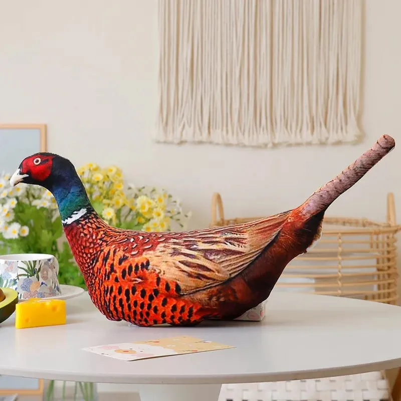 Simulation 3D Printed Animal Pillow Lifelike Parrot Goose Duck Pigeon Pheasant Cock Stuffed Doll Cute Cushion Toys Home Decor — image 14