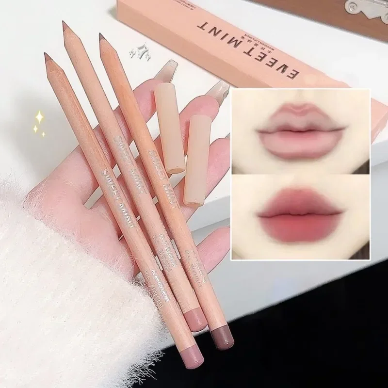 Bean Paste Pink Lip Liner ปากกา Professional Lip Liner ดินสอ Velvet Matte Lip Non-stick Cup Nude ลิปสติกปากกา Contour Line แต่งหน้า — image 4