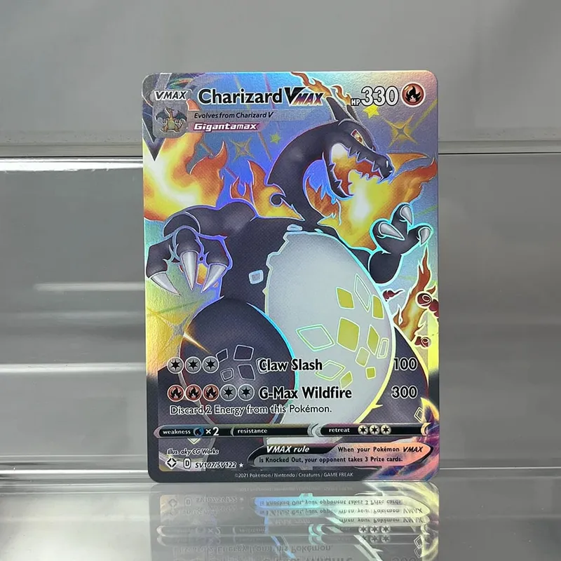 Folien-PKM-Einzelkarten, Pikachu Charizard EX, Bubble Mew, seltene Sammelkarten, PTCG-Regenbogen-Ersatzkarten — image 17