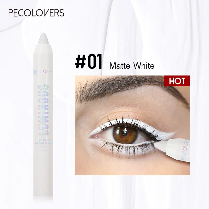 Long-lasting Brightening Highlighter Sparkling Eye Corner Lying Silk Pen Face Highlight and Eye Shadow Pearl White Gliter Pen
