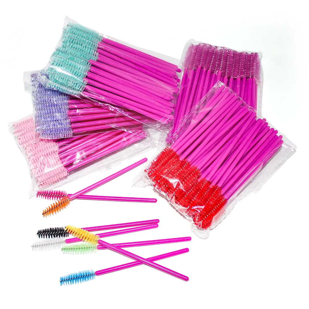 50ชิ้นทิ้งแปรงขนตาขยายกุหลาบสีแดงคิ้วแปรงมาสคาร่าไม้กายสิทธิ์ตาขนตาชุดเครื่องมือเครื่องสำอางแต่งหน้าความงาม — image 3