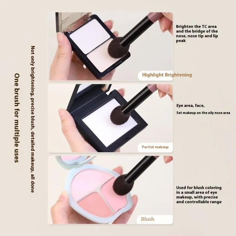 【1 pz Pennello per fard a forma di ventaglio piccolo Pennello per fard in polvere Fard liquido Pennelli per trucco Pennello per fard preciso Strumenti per il trucco】 — image 3