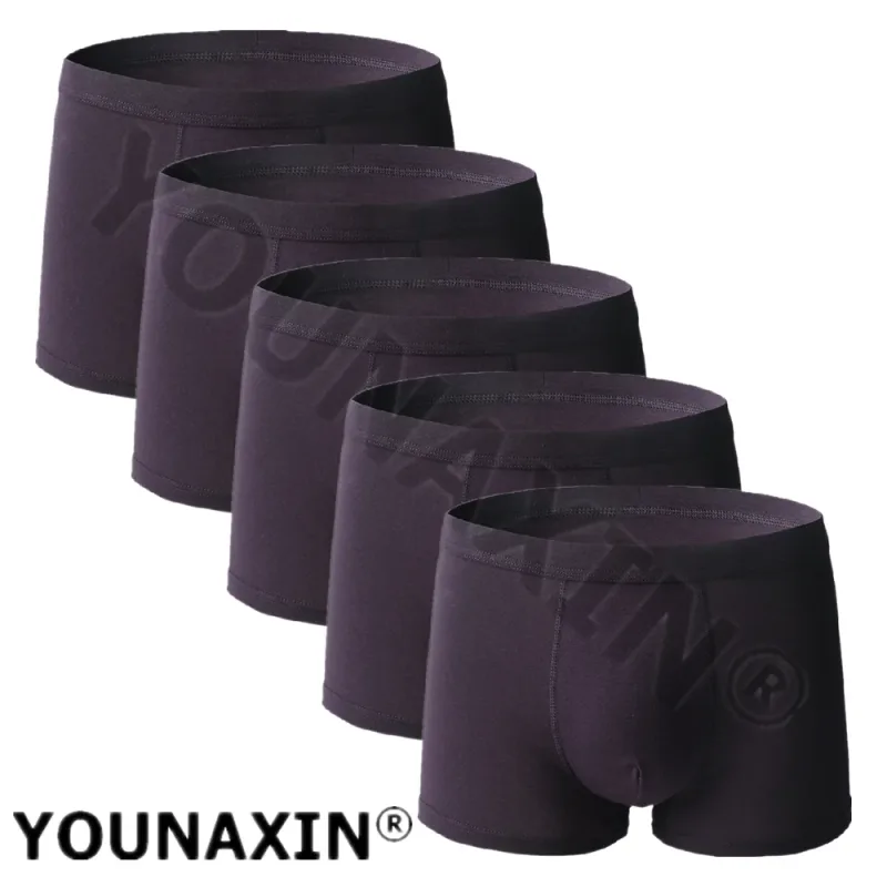 5 Pcs Men Big Size Boxer Briefs Shorts Undies Underwear Undershorts Boy Panties Cotton Underpants Knickers L XL 2XL 3XL 4XL 5XL