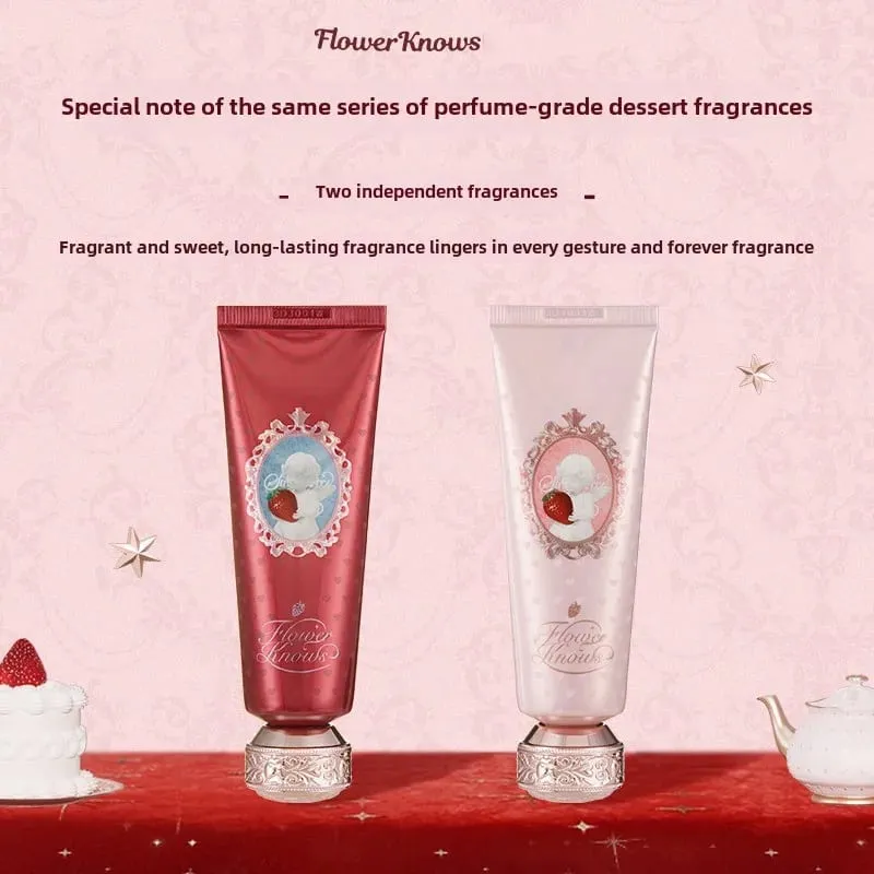 Flowerknows Strawberry Cupid Scented Hand Cream Moisturizing Nourishing Skin Care โลชั่นสำหรับผู้หญิงไวท์เทนนิ่งครีม Make Up — image 4