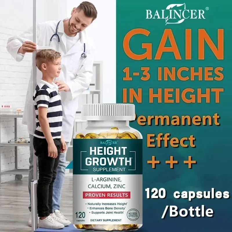 Height Gaining Supplement - Calcium L-Arginine Vitamin D3 Zinc Supplement - Promotes Bone Growth - Helps Natural Height Growth — image 2