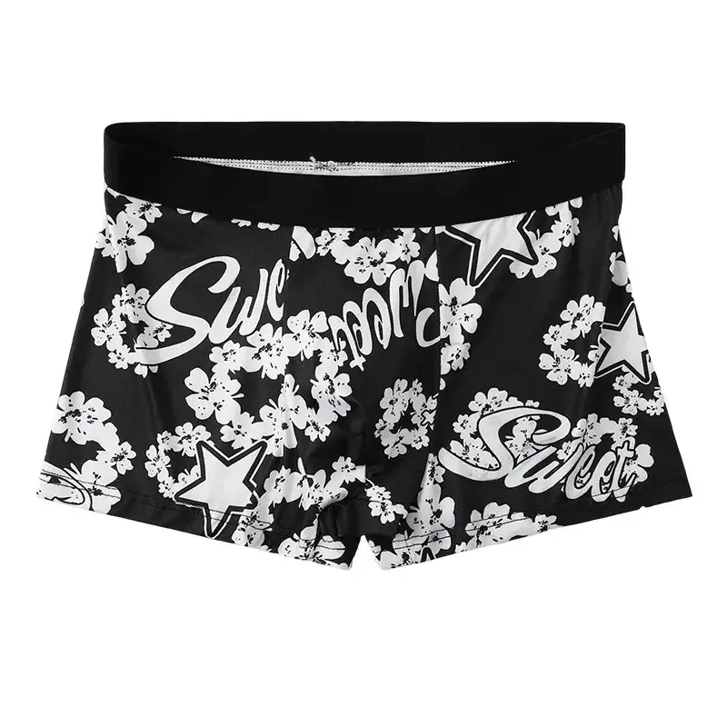5 Stück zufällige atmungsaktive Boxer-Unterwäsche für Herren mit bunten Graffiti-Mustern, elastischem Bund, trendige und modische Unterwäsche — image 8