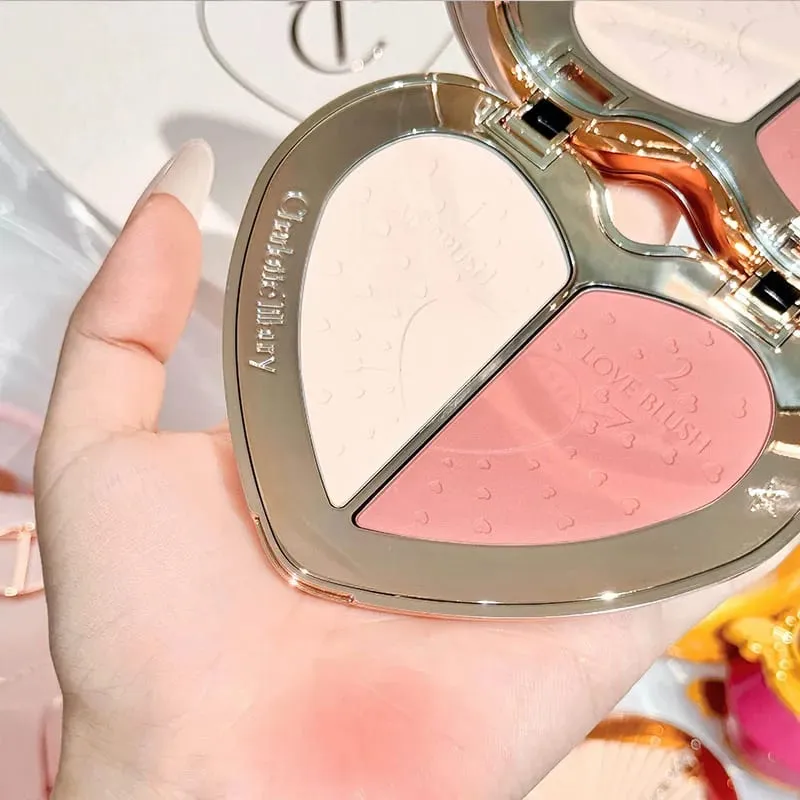 Neue CT Nature Easy To Color Aesthetic Scenery Lidschatten Starlight Pink Soft Light Bicolor Disc Zweifarbige Herz-Rouge-Kosmetik — image 9