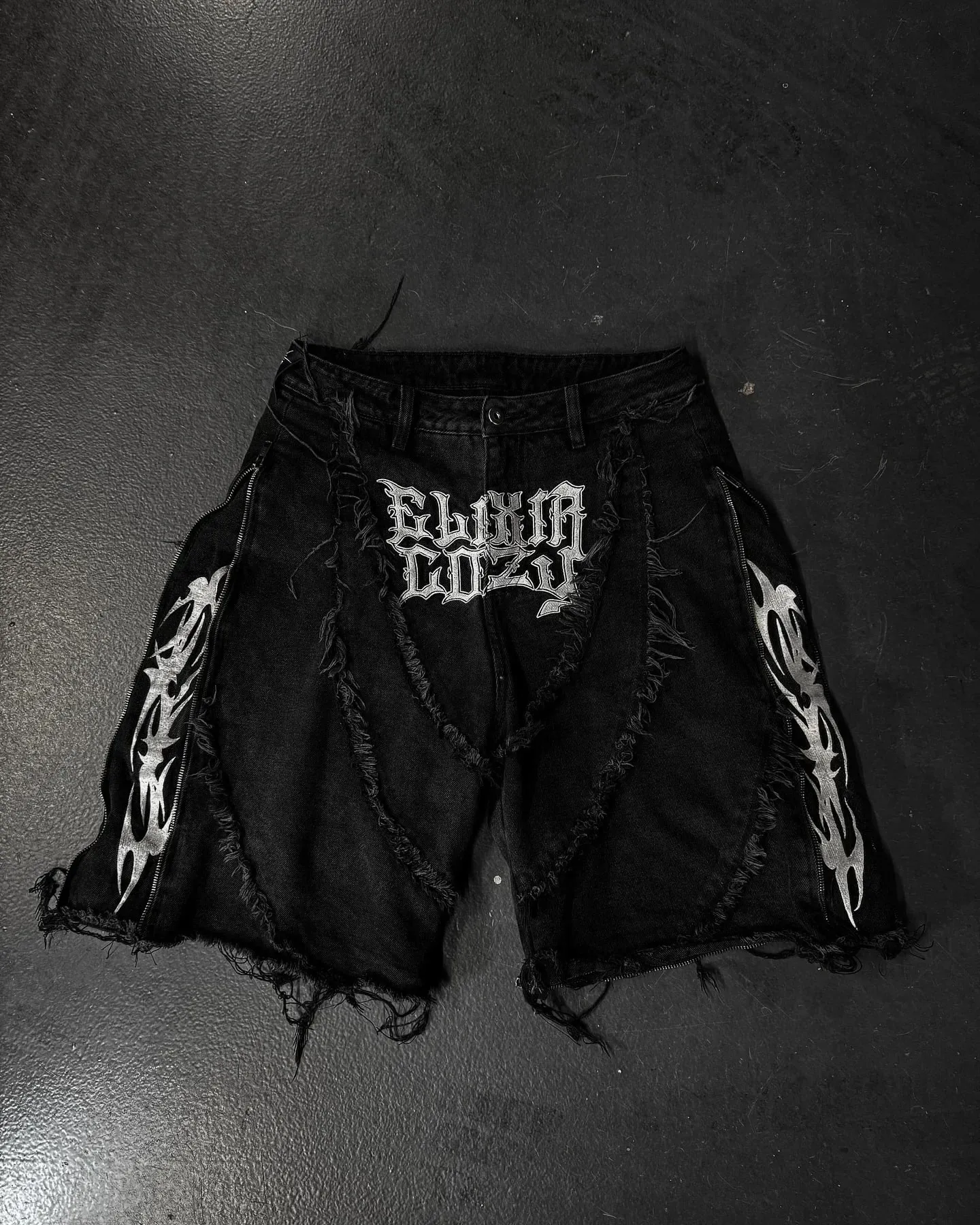 Elixir X נעים להסרה ג'ינס רטרו פאנק Streetwear Ziipper מכנסיים ג'ינס פסים פסים מכנסיים ג'ינס שחורים באגי היפ הופ שחבור ג'ינס — image 7