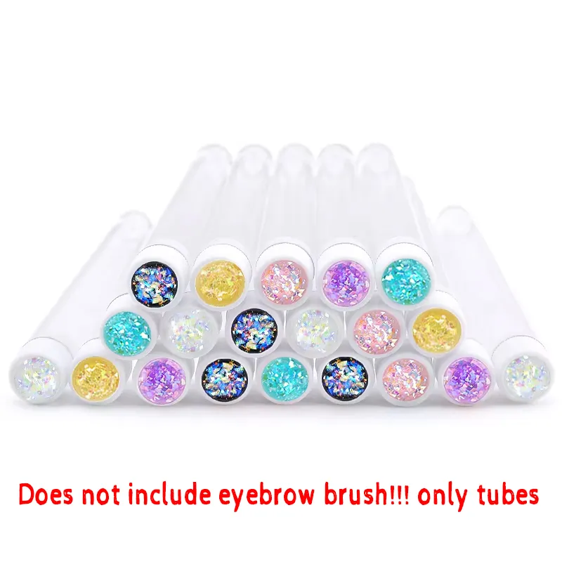 Tubes de pinceaux de maquillage réutilisables, 20 pièces, anti-poussière, Tubes de brosses à sourcils avec nouveaux cils, perceuse en résine, outil d'extension de cils remplaçable — image 3