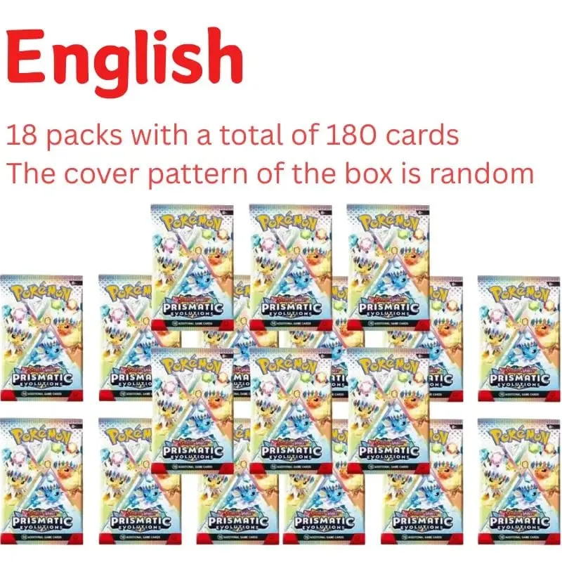 360 Keping/Kotak 10Kad/PACK Kad Pokémon Bahasa Inggeris Prismatic Evolutions Hadiah Kad Transaksi Pertempuran Penggalak Bahasa Inggeris